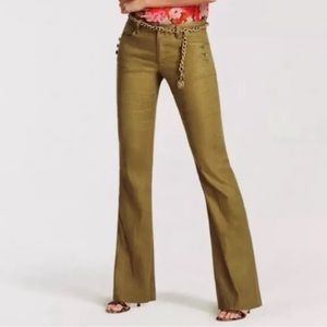 CAbi Olive Green Flared Trousers